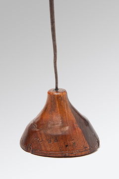 Image of A Small and Charming Taper holder – Rush-light With split Socket, Standing on a Wooden Base