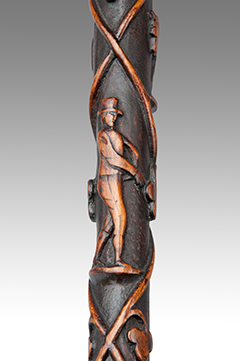 Image of A Carved 19th Century Irish Walking Stick